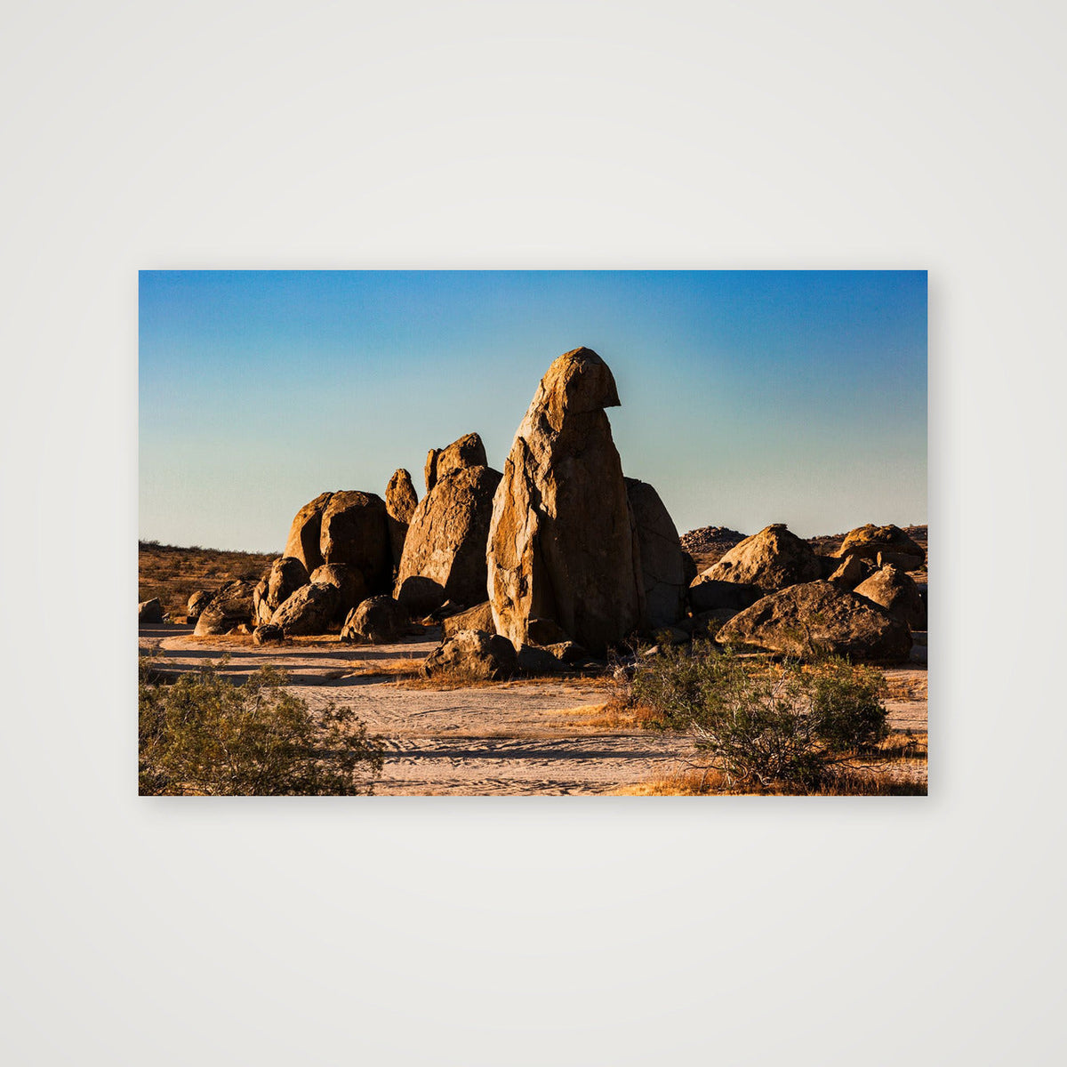 Golden Light on Desert Boulders — 91×61cm, 36×24" Print only