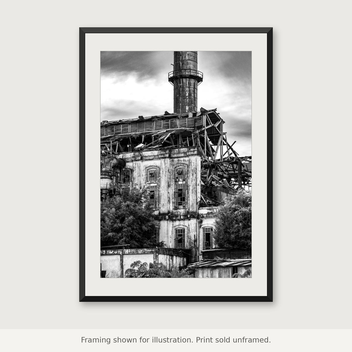 Central Coloso Tower black-and-white photograph shown in a frame. Print sold unframed.