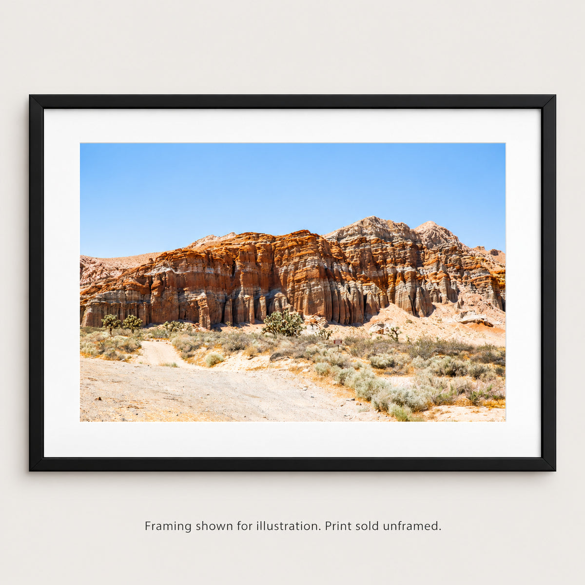 Red Rock Cliffs of the Southwest photograph shown in a frame. Print sold unframed.