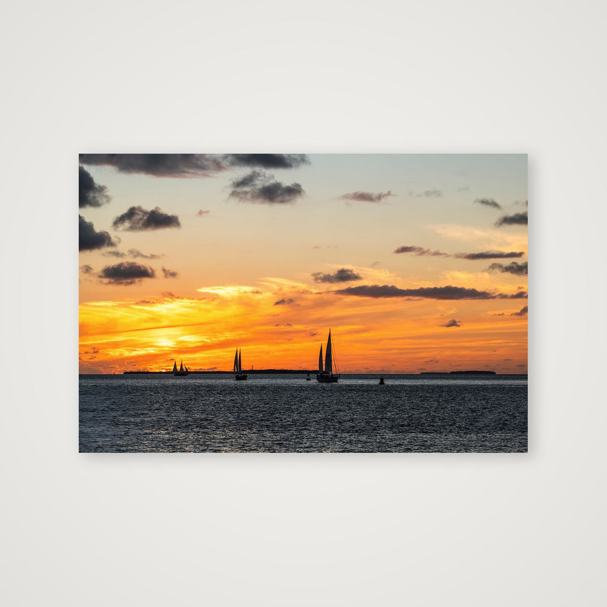 Sailboats at Sunset, Key West — 152×102cm, 60×40" Print only