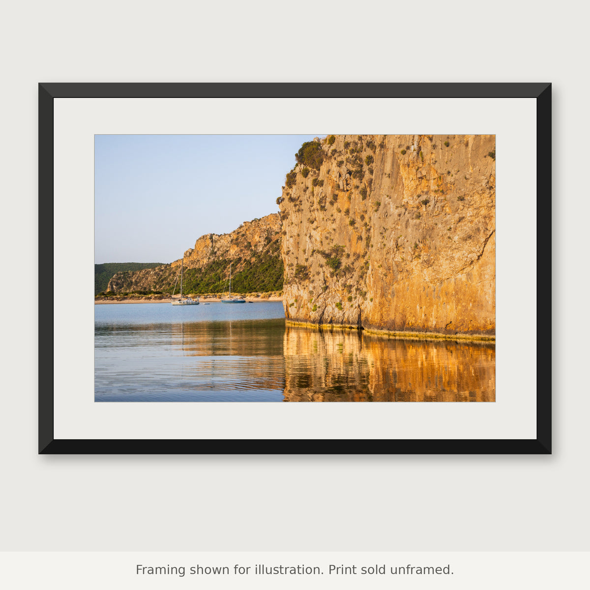 Voidokilia Reflection fine art photograph shown in a frame. Print sold unframed.